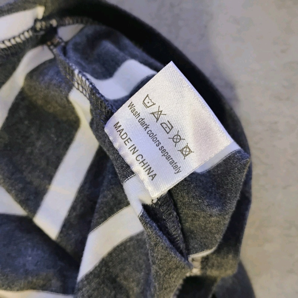 Rubzoof 2 Piece Outfit Gray Striped Womens Large Lightweight Lounge Travel - Picture 10 of 16